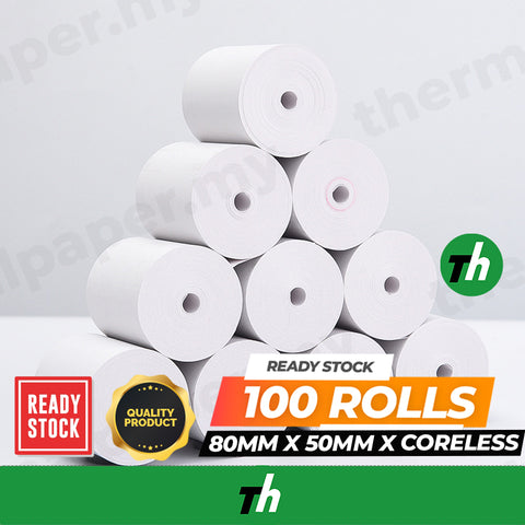 80 x 50 x Coreless (100 Rolls)